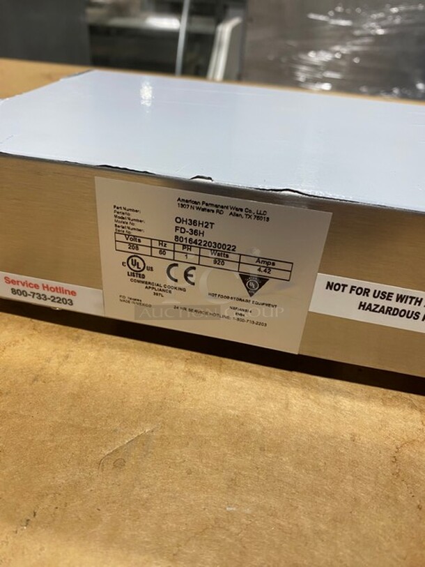 NEW IN BOX! APW Wyott Strip Food Warmer With Toggle Controls! MODEL FD36H SN: 8016422030022 208v 1ph! Working!  - Image 4 of 8