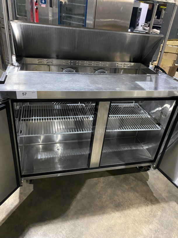 Atosa Commercial Refrigerated Sandwich Prep Table! With 2 Door Storage Space! Poly Coated Racks! With Overhead Shelf Space! All Stainless Steel! On Casters! Model: MSF8302 SN: MSF8302150509C4005 115V 60HZ 1 Phase - Image 5 of 11