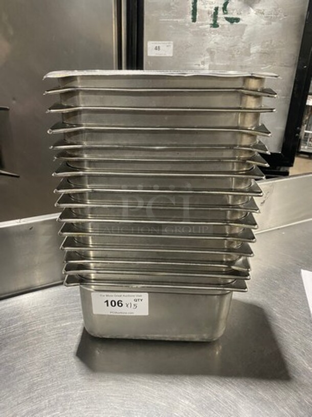 Commercial Steam Table/ Prep Table Food Pans! All Stainless Steel! 15x Your Bid!