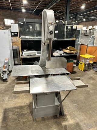  Butcher Boy Commercial Floor Style Meat Saw! All Stainless Steel! On Legs! Model: B16F SN: 614740 208V 60HZ 3 Phase! MISSING MOTOR!