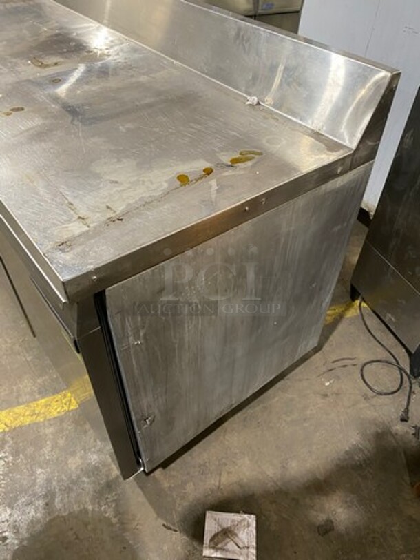 Continental Commercial Worktop/ Lowboy Cooler! With Backsplash! With 3 Door Refrigerated Storage Space Underneath! With Poly Coated Racks! All Stainless Steel! Model: SW72BS SN: 14655428 115V 60HZ 1 Phase - Image 2 of 8