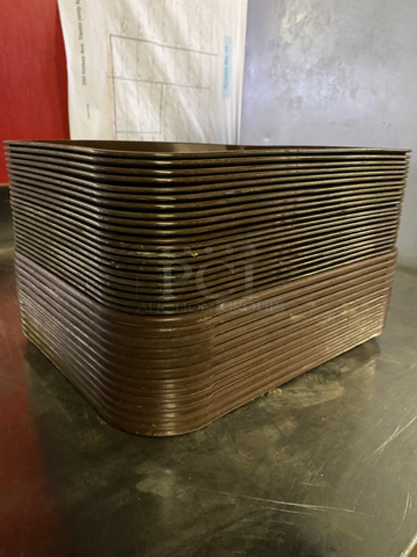 ALL ONE MONEY! Brown Poly Food Serving Trays! - Image 2 of 5