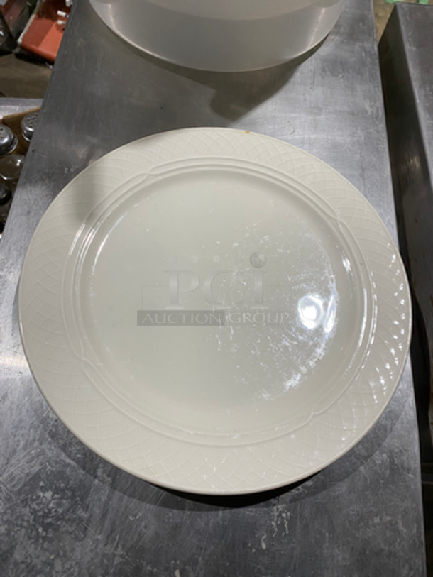 Homer Laughlin White Ceramic Plates! Includes Black Poly Crate! - Image 7 of 7