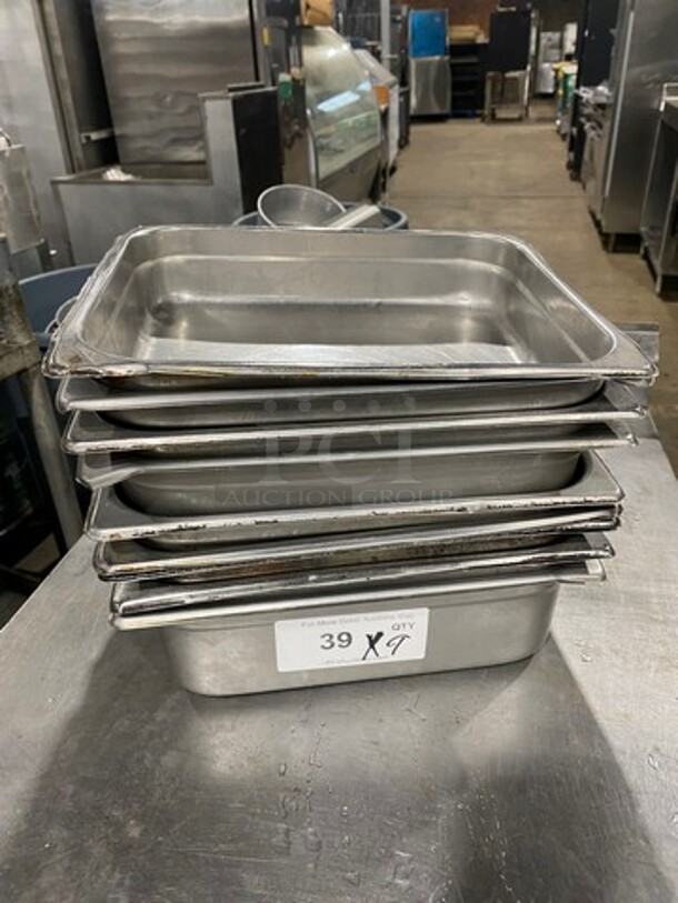 Commercial Steam Table/ Prep Table Food Pans! All Stainless Steel! 9x Your Bid!