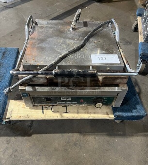 Waring Commercial Countertop Panini/Sandwich Tostato Supremo Grill! All Stainless Steel! Press With Flat Surface! Model: WFG250 120V - Image 1 of 5
