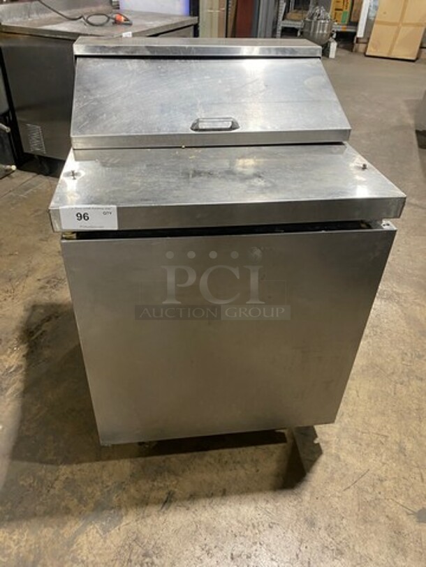 Continental Commercial Refrigerated Sandwich Prep Table! With Single Door Storage Space Underneath! All Stainless Steel! Model: SW278 SN: 13587220 115V 60HZ 1 Phase