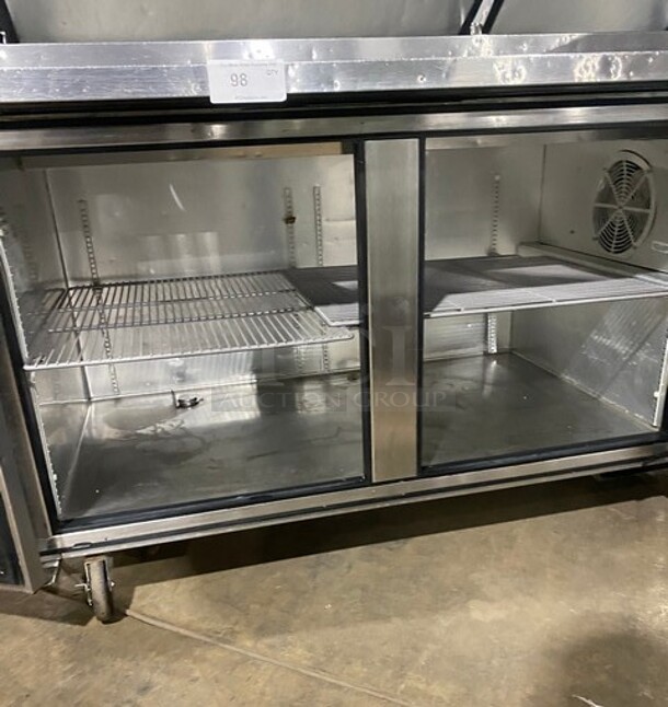 True Commercial Refrigerated Pizza Prep Table! With 2 Door Storage Space Underneath! All Stainless Steel! On Casters! Model: TPP67 SN:9419953 115V 1PH  - Image 5 of 9