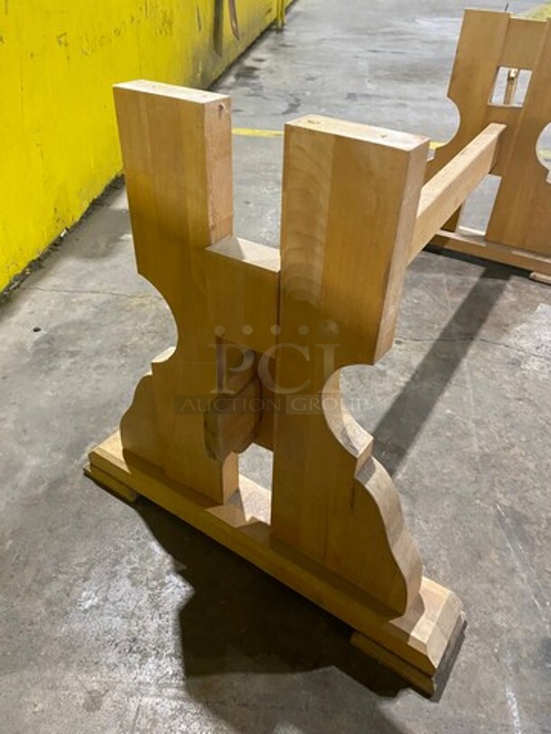 Custom Made Wooden Table! With Wooden Base! - Image 4 of 4