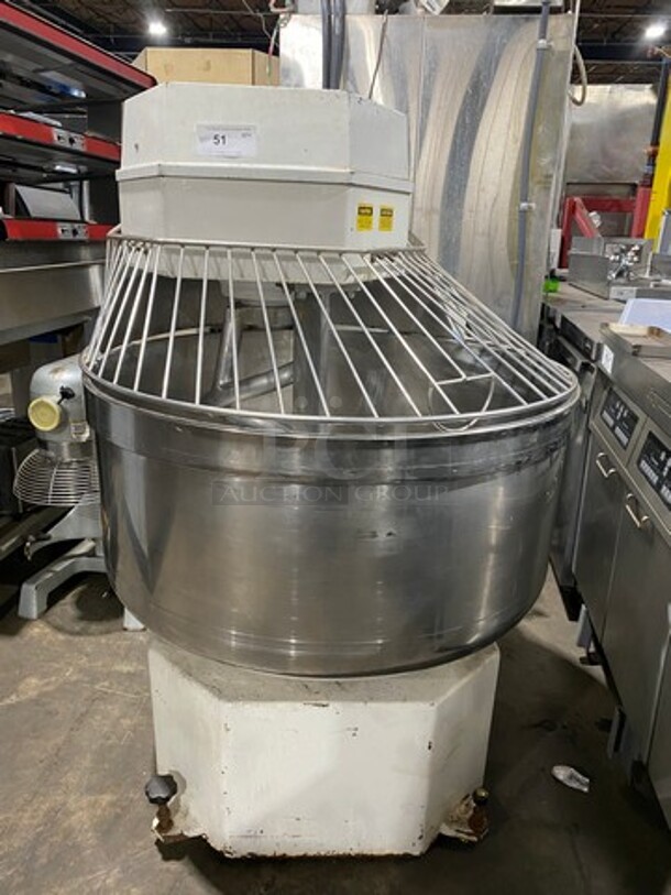 GREAT! Excalibur Commercial Floor Style Spiral Mixer! With Bowl Guard And Mixing Bowl! With Spiral Hook Attachment! Model: 200A SN: 970268 208V 3 Phase - Image 1 of 11