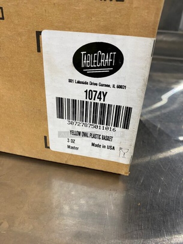 NEW! IN THE BOX! ALL ONE MONEY! 3 DZ Tablecraft Yellow Poly Oval Fast Food Serving Baskets! - Image 2 of 6