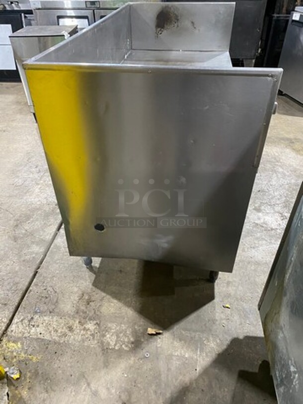 Custom Made Commercial Work Top Table/ Equipment Stand! With Raised Back And Side Splashes! With Storage Space Underneath! All Stainless Steel! On Legs! - Image 4 of 6