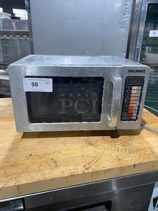 Solwave Commercial Countertop Microwave Oven! With View Through Door! All Stainless Steel! Model: 180MW1000SS SN: 151100441 120V