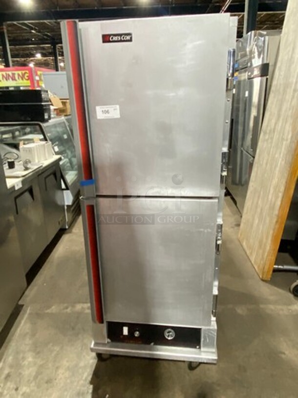 Cres Cor Commercial Insulated Warming/Proofing Cabinet! With 2 Half Doors! Holds Full Size Trays! All Stainless Steel! On Casters! WORKING WHEN REMOVED! Model: H137UA12B SN: DABK5711441 120V 60HZ 1 Phase