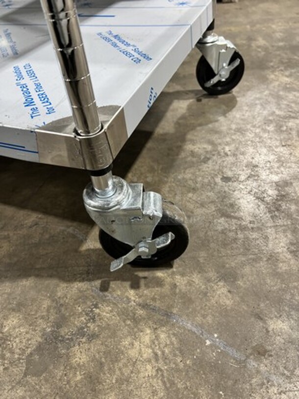NEW! All Stainless Steel 2 Tier Utility Cart! On Casters! NSF!  - Image 5 of 6