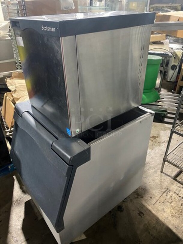 WOW! Scotsman Prodigy Commercial Ice Making Machine! On Commercial Ice Bin! Model C0322MA1B Serial 10031320012765! 115V 1Phase! On Legs! - Image 2 of 9