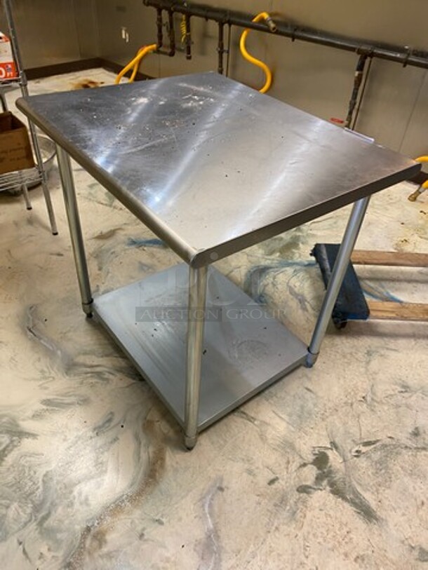 Solid Stainless Steel Work Top/ Prep Table! With Storage Space Underneath! On Legs! - Image 3 of 7