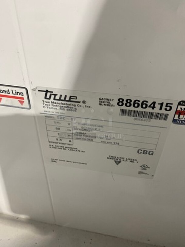 True Commercial Ice Cream Dipping Cabinet Merchandiser! With Sneeze Guard! With Flip Access Doors! Model: TDC87 SN: 8866415! 115V 60HZ 1 Phase! - Image 6 of 7