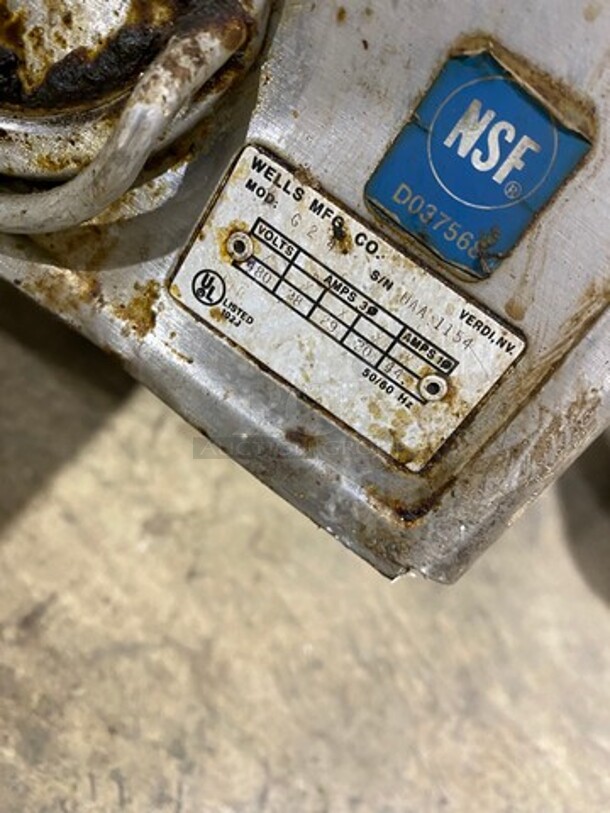 Wells Commercial Countertop Drop In Flat Top Griddle! All Stainless Steel! Model: G24 SN: UAA1154 - Image 7 of 8