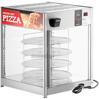 BRAND NEW SCRATCH & DENT! ServIt PDW18D1 18" Full-Service Pizza Warmer with 4-Shelf Rotating Rack. 23-1/2X23-1/2X17-1/2 GLASS IS BROKEN. 