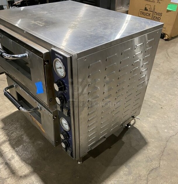 Waring stainless Steel Commercial Countertop Electric Powered Double Deck Pizza Oven! - Image 2 of 9
