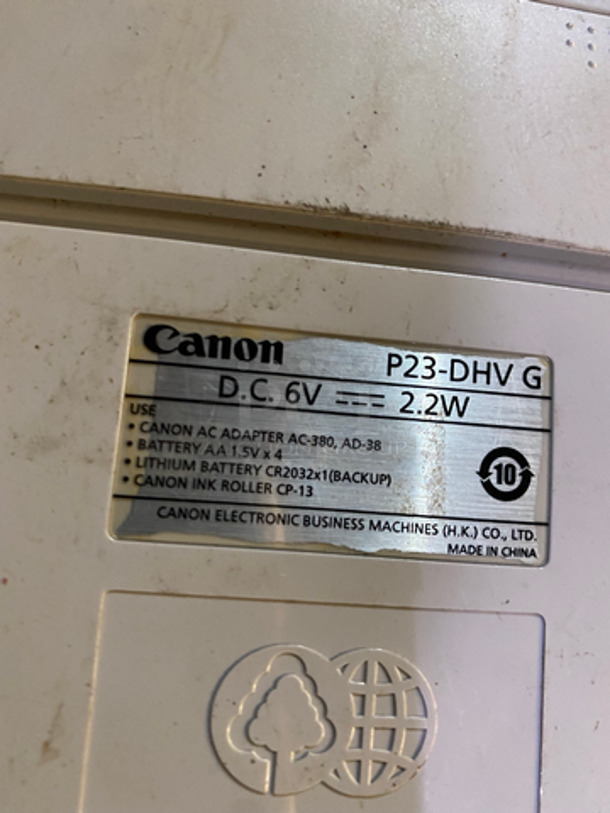 Canon Electric Printing Calculator! Model: P23DHVG - Image 5 of 5