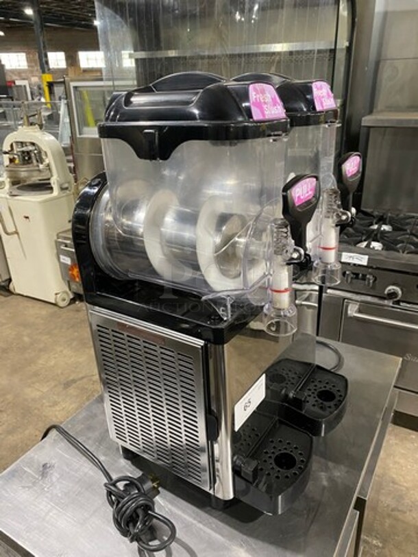 Icetro Commercial Countertop 2 Flavor Slushie/ Frozen Beverage Dispenser! Stainless Steel body! On Small Legs! Model: SSM52 115V - Image 2 of 10