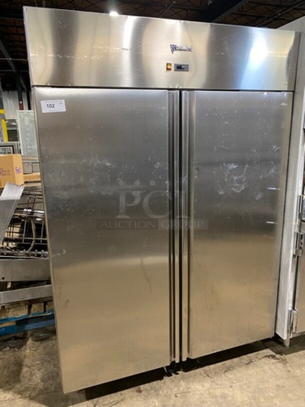 Custom Cool Commercial 2 Door Reach In Cooler! All Stainless Steel! On Legs! Model: RIR2SC SN: J1602436 115V 60HZ 1 Phase - Image 1 of 10