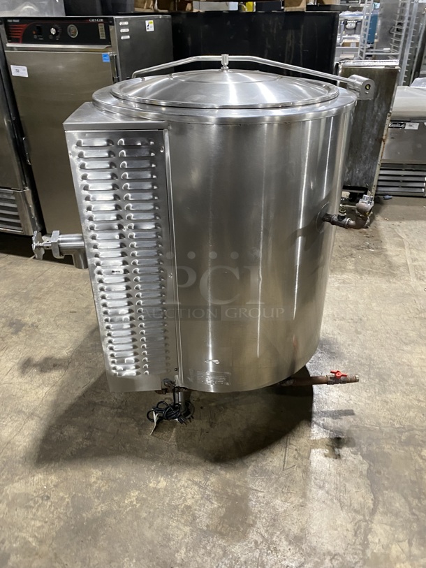 WOW! Groen All Stainless Steel GL60 Commercial Self Contained Natural Gas Powered Jacketed Soup Kettle! Steam Master Series! On Legs! MODEL:GL60 SN:51057-10T-6643!
 - Image 2 of 11