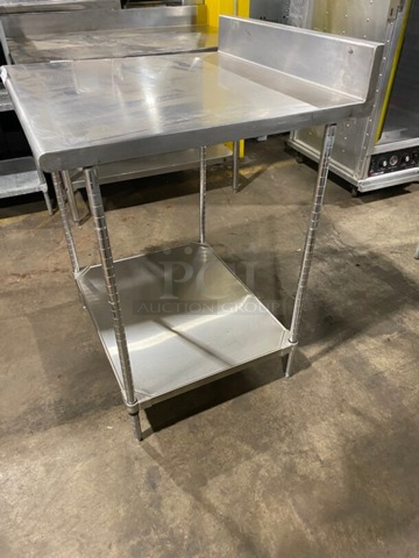 Commercial Worktop/ Prep Top Table! With Back Splash! With Storage Area Underneath! Solid Stainless Steel! On Legs! - Image 3 of 8