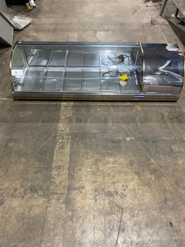 LATE MODEL! 2019 Diamond Commercial Countertop Refrigerated Sushi Display Case Merchandiser! With Curved Glass! Stainless Steel Body! On Small Legs! Model: GVRB160 SN: 12007 110V - Image 1 of 10
