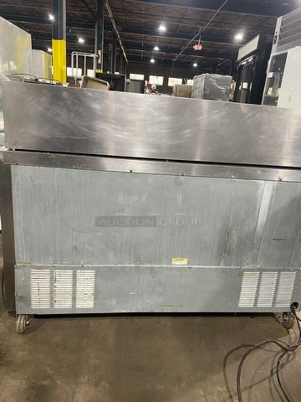 Beverage Air Commercial Refrigerated Sandwich Prep Table! With 2 Door Underneath Storage Space! All Stainless Steel! On Casters! Model: SP6024M SN: 8003818 115V 60HZ 1 Phase - Image 3 of 12