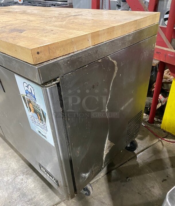 Migali Commercial 2 Door Lowboy/Worktop Cooler! With Butcher Block Top! All Stainless Steel! On Casters! Model: CU60R SN: CU60R15092692008 115V 60HZ 1 Phase - Image 2 of 10