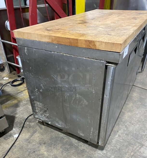 Migali Commercial 2 Door Lowboy/Worktop Cooler! With Butcher Block Top! All Stainless Steel! On Casters! Model: CU60R SN: CU60R15092692008 115V 60HZ 1 Phase - Image 3 of 10