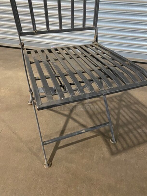 Black Metal Foldable Patio Chairs! 10x Your Bid! - Image 5 of 6