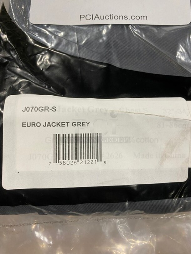NEW! Chef Revival Euro Grey Jacket! Size Small! 6x Your Bid! - Image 3 of 4