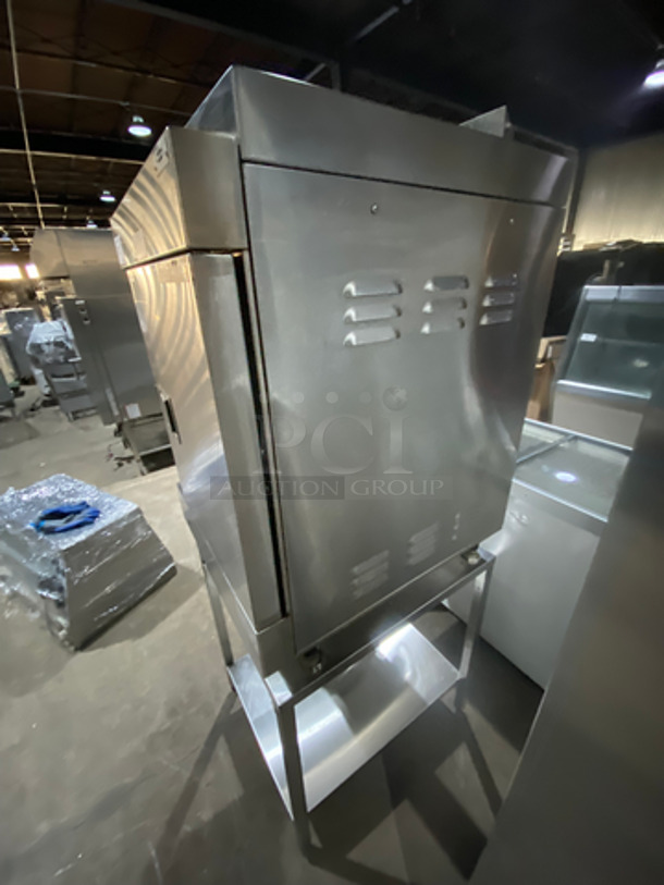 2011 Stellar Steam Natural Gas Powered Steam Cabinet! With Open Storage Space Underneath! All Stainless Steel! On Legs! Model: SIRIUS 120V - Image 2 of 9
