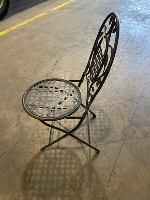 Black Metal Foldable Patio Chairs! 10x Your Bid! - Image 2 of 6