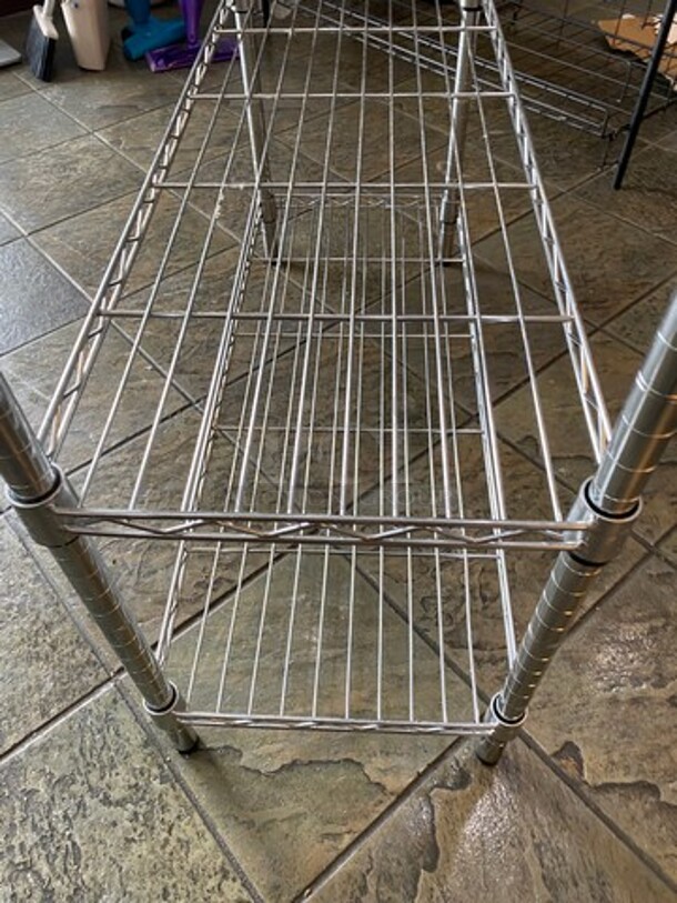 Commercial Metal 4 Tier Shelf! On Legs! BUYER MUST DISMANTLE! PCI CANNOT DISMANTLE FOR SHIPPING! PLEASE CONSIDER FREIGHT CHARGES! - Image 4 of 5