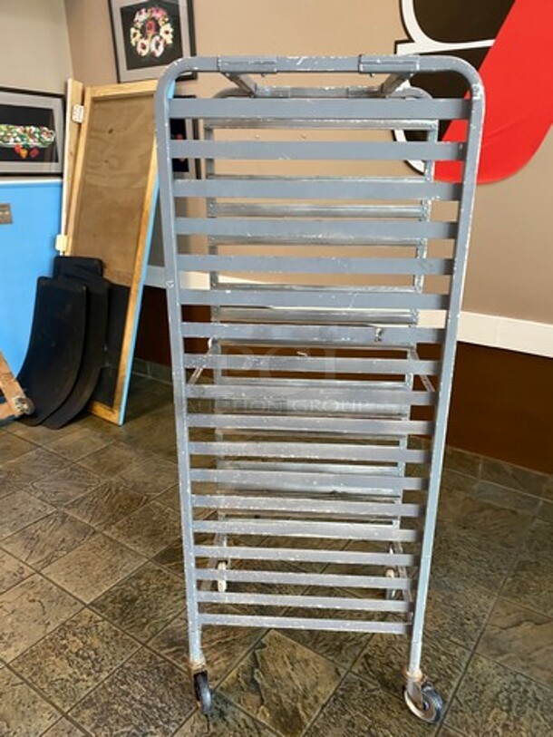 Metal Commercial Pan Transport Rack! On Casters! - Image 2 of 4