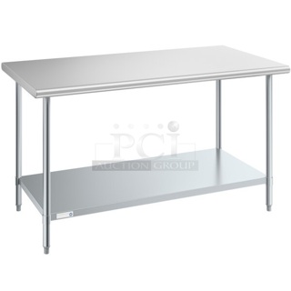 BRAND NEW SCRATCH AND DENT! Steelton 522ETSG3060 30" x 60" 18 Gauge 430 Stainless Steel Work Table with Undershelf. May Be Missing Pieces.