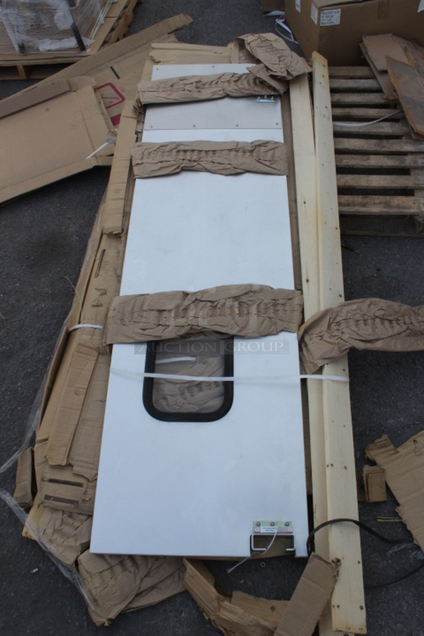 BRAND NEW SCRATCH & DENT! Curtron Service-Pro Series 30 Double Aluminum Swinging Traffic Door - 48" x 84" Door Opening. S/N:EQ00170235-1-2-2. 1left and 1 right door. 2x Your Bid - Image 3 of 3