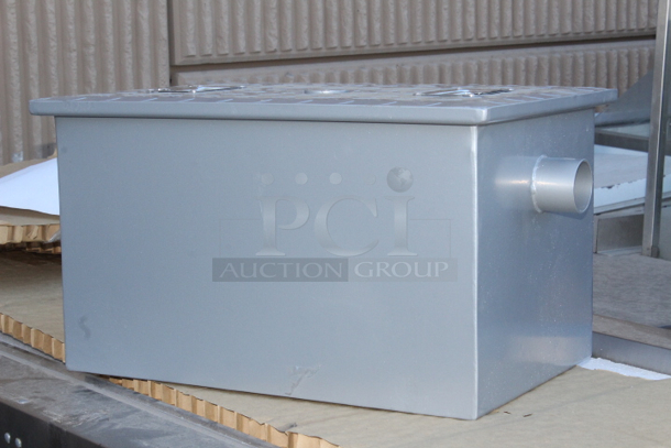 BRAND NEW SCRATCH & DENT! Regency Regency 20 lb. 10 GPM Grease Trap with 2" Non-Threaded Connections.  14x21-3/4x12 - Image 3 of 4