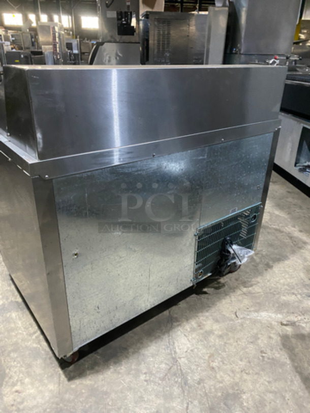 Leader Commercial Refrigerated Sandwich/Salad Prep Table! With Wooden Cutting Board! With 2 Door Storage Space Underneath! With Poly Coated Rack! All Stainless Steel! On Casters! Model: LM48 SN: GZ12M0807B 115V 60HZ 1 Phase - Image 4 of 9