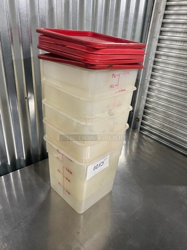 Poly Food Measuring Bins! With Lids! 5 X Your Bid! - Image 2 of 5