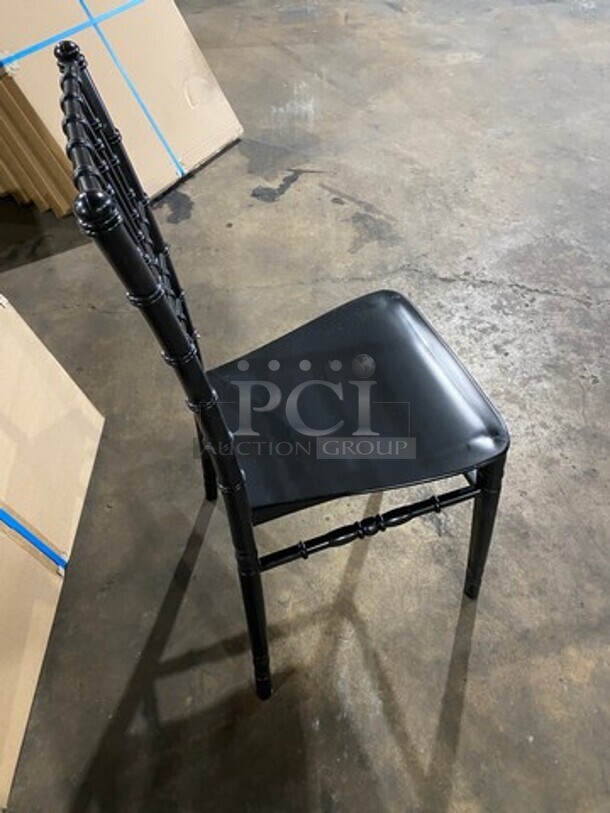 NICE! BRAND NEW Black Elegant Poly Style Indoor/ Outdoor Chairs! 6x Your Bid! - Image 4 of 9