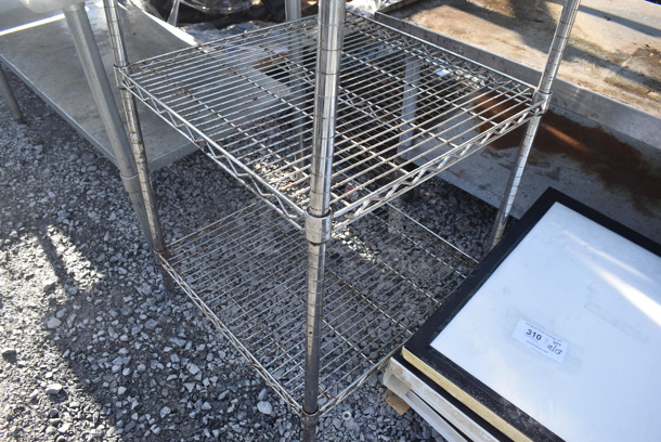Chrome Finish 5 Tier Wire Shelving Unit. BUYER MUST DISMANTLE. PCI CANNOT DISMANTLE FOR SHIPPING. PLEASE CONSIDER FREIGHT CHARGES. 24x24x65 - Image 3 of 3