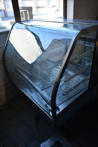 CustomCool CGB48DR Stainless Steel Commercial Floor Style Deli Display Case Merchandiser. Tested and Powers On But Does Not Get Cold