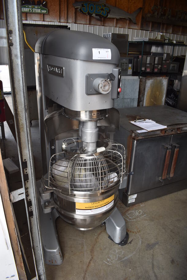 BRAND NEW SCRATCH AND DENT! Hobart HL600 Metal Commercial Floor Style 60 Quart Planetary Mixer w/ Stainless Steel Mixing Bowl, Bowl Guard, Whisk, Paddle and Dough Hook Attachments. 200-240 Volts, 1 Phase. - Image 3 of 12