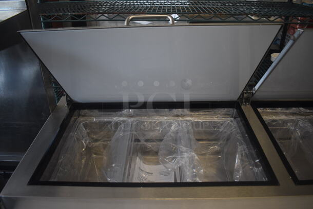 BRAND NEW SCRATCH AND DENT! Arctic Air APP94RZ 94" Three Door Pizza Prep Refrigerator Cooler Table w/ Cutting Board. 115 Volt, 1 Phase. Tested and Working! - Image 3 of 12