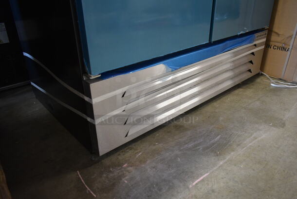 BRAND NEW SCRATCH AND DENT! Beverage Air SF2HC-1S Stainless Steel Commercial 2 Door Reach In Freezer w/ Poly Coated Racks and Commercial Casters. 120 Volts, 1 Phase. Tested and Working! - Image 3 of 9